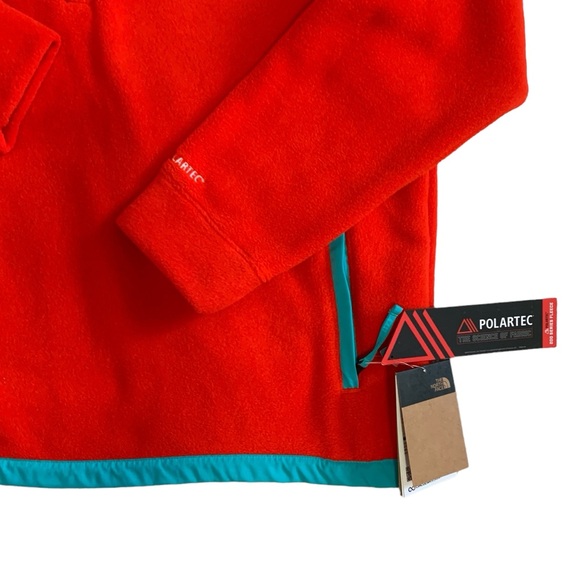 NWT The North Face M Alpine Polartec 200 ¼ Zip Fleece Pullover Fiery Red Large - Picture 7 of 14